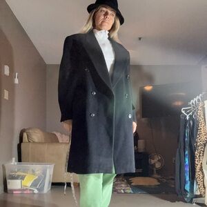 Hyde Park For Moores Vintage Cashmere & Wool Double Breasted Coat